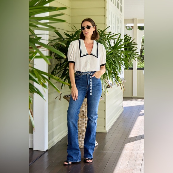 NWT Frame The Sailor Polka Dot Silk Blouse - Picture 3 of 10